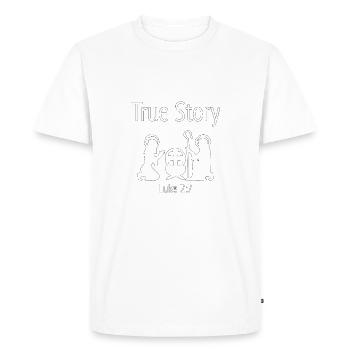 Christian Christmas Design - True Story - Luke 2 - Men's Premium Organic T-Shirt - white - Front - Nico (187cm)