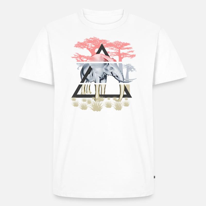 Weiser Elefant der Savanne - Männer Premium Bio T-Shirt - Weiß