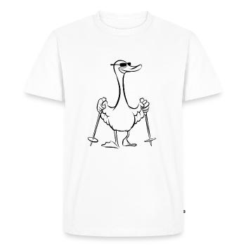 Mallard - Duck with sticks - Walking - Men's Premium Organic T-Shirt - white - Front - Nico (187cm)