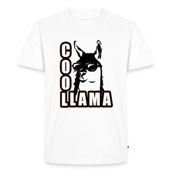 Lama cool avec des lunettes de soleil - T-shirt Premium bio Homme - blanc - Devant - Nico (187cm)