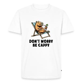 Don't worry be Cappy - Capybara - Holiday - Men's Premium Organic T-Shirt - white - Front - Nico (187cm)