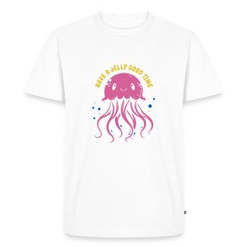 Have a jelly good time - Jellyfish with tentacles, me - Men's Premium Organic T-Shirt - white - Front - Nico (187cm)