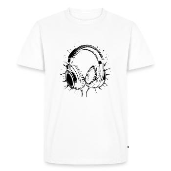Casque - Musique - Écouter de la musique - T-shirt Premium bio Homme - blanc - Devant - Nico (187cm)