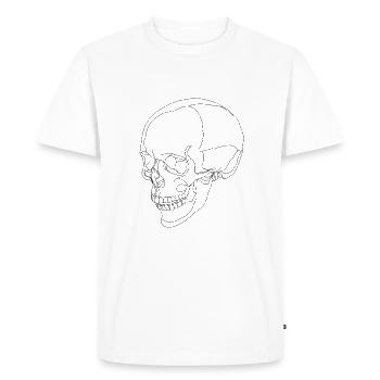 Crâne - crâne - squelette - une ligne - T-shirt Premium bio Homme - blanc - Devant - Nico (187cm)