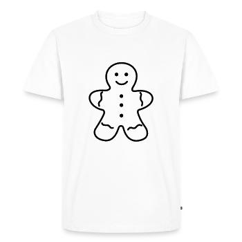 Gingerbread Man, Gingerbread Snacking - Men's Premium Organic T-Shirt - white - Front - Nico (187cm)