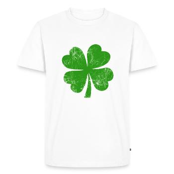 Trèfle - Saint-Patrick - Irlande - T-shirt Premium bio Homme - blanc - Devant - Nico (187cm)