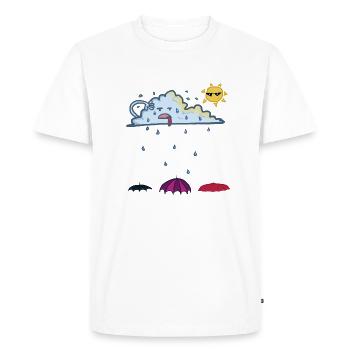 Pluie - T-shirt Premium bio Homme - blanc - Devant - Nico (187cm)