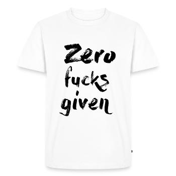 Zero Fucks Given - Men's Premium Organic T-Shirt - white - Front - Nico (187cm)