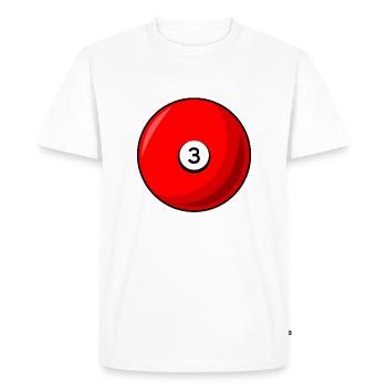 Boule de billard 3 rouge Billard trois - T-shirt Premium bio Homme - blanc - Devant - Nico (187cm)