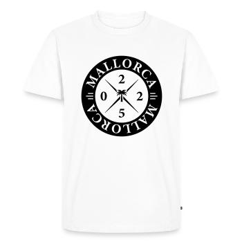 Majorque 2025 - T-shirt Premium bio Homme - blanc - Devant - Nico (187cm)