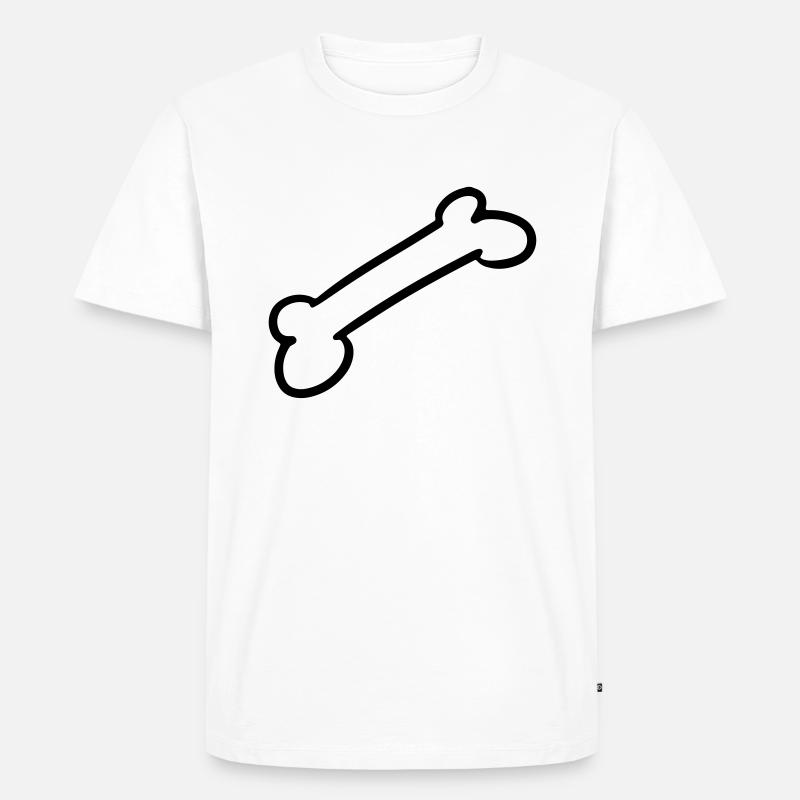 Knochen Hundeknochen Geschenkidee Hundeliebe - Männer Premium Bio T-Shirt - Weiß