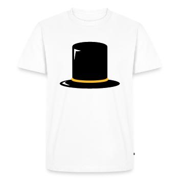 Chapeau Cylindre - Top Hat - Skin-de-Forme - T-shirt Premium bio Homme - blanc - Devant - Nico (187cm)