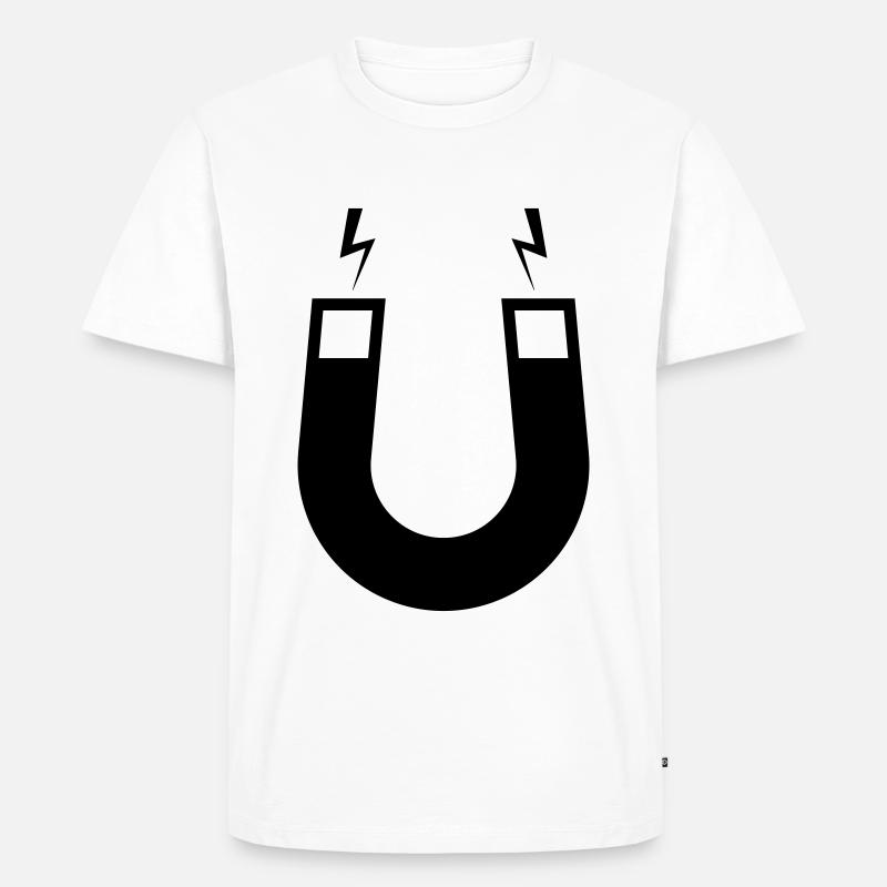 Hufeisen magnet - Männer Premium Bio T-Shirt - Weiß