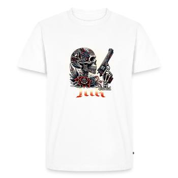 « Éternel rebelle : l’art de l’immortalité » - T-shirt Premium bio Homme - blanc - Devant - Nico (187cm)