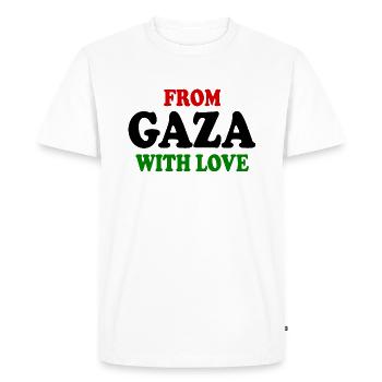 From gaza with love - T-shirt Premium bio Homme - blanc - Devant - Nico (187cm)