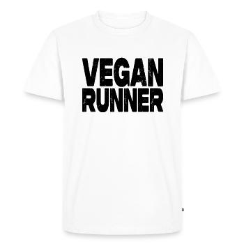 Coureur végétalien - T-shirt Premium bio Homme - blanc - Devant - Nico (187cm)