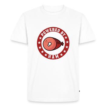 Propulsé par jambon - T-shirt Premium bio Homme - blanc - Devant - Nico (187cm)