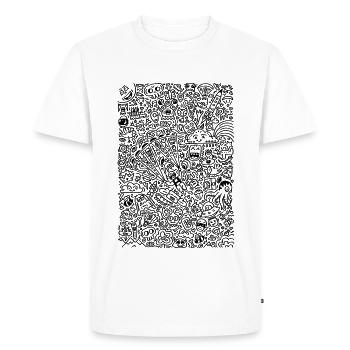 Doodle Paragliders noir - T-shirt Premium bio Homme - blanc - Devant - Nico (187cm)