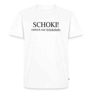 CHOCOLATE! Just chocolate - Men's Premium Organic T-Shirt - white - Front - Nico (187cm)