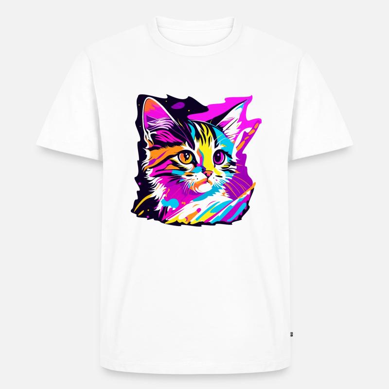 farbige Kätzchen, Katze - Männer Premium Bio T-Shirt - Weiß