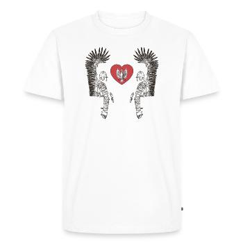 Hussard ailé avec aigle blanc polonais dans coeur - T-shirt Premium bio Homme - blanc - Devant - Nico (187cm)
