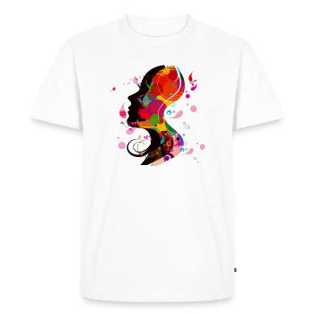 I am a woman - T-shirt Premium bio Homme - blanc - Devant - Nico (187cm)