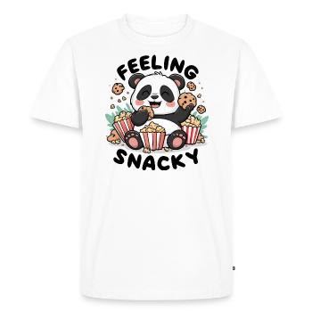 Panda - Feeling Snacky - Men's Premium Organic T-Shirt - white - Front - Nico (187cm)