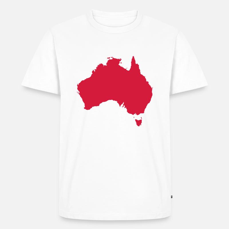 Australia Map - Männer Premium Bio T-Shirt - Weiß