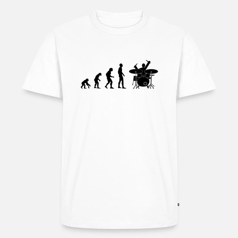 drummer evolution - Männer Premium Bio T-Shirt - Weiß