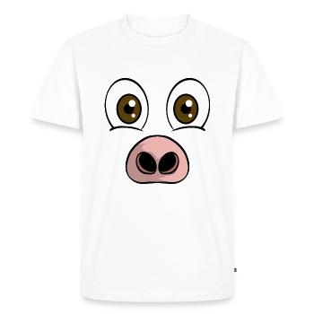Visage Cochon Animal Motif Costume - T-shirt Premium bio Homme - blanc - Devant - Nico (187cm)