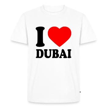 I love Dubai - T-shirt Premium bio Homme - blanc - Devant - Nico (187cm)