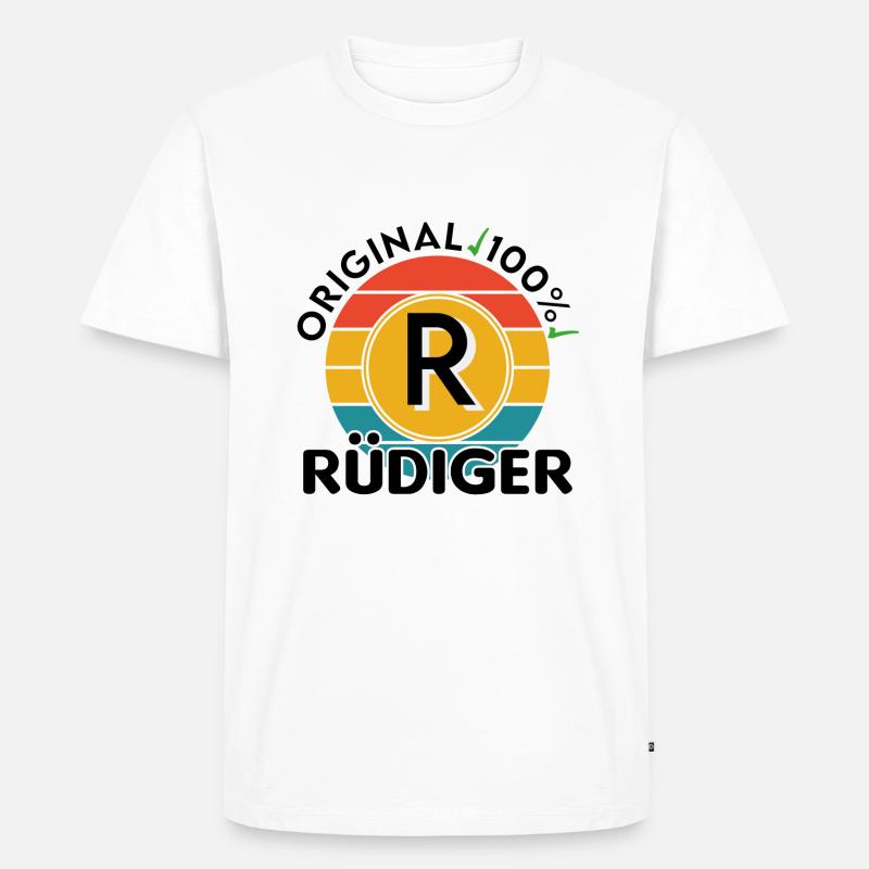 Rüdiger - Männer Premium Bio T-Shirt - Weiß
