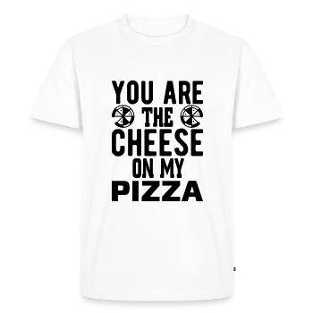 Tu es le fromage sur ma pizza - T-shirt Premium bio Homme - blanc - Devant - Nico (187cm)