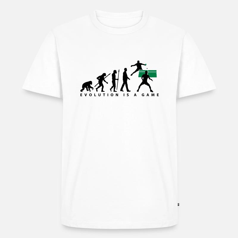 evolution_tischtennisspieler_102012_a_3c - Männer Premium Bio T-Shirt - Weiß