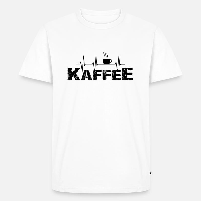 Kaffee - Männer Premium Bio T-Shirt - Weiß