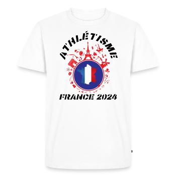 Athletics T shirt france 2024 - Men's Premium Organic T-Shirt - white - Front - Nico (187cm)