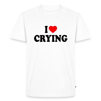 i love crying - Men's Premium Organic T-Shirt - white - Front - Nico (187cm)
