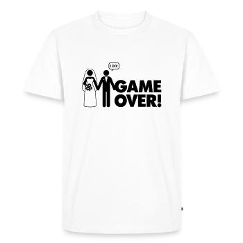Game over. I am married. - Men's Premium Organic T-Shirt - white - Front - Nico (187cm)