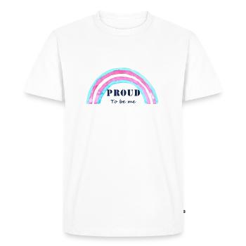 Fier d'être moi transgenre - T-shirt Premium bio Homme - blanc - Devant - Nico (187cm)