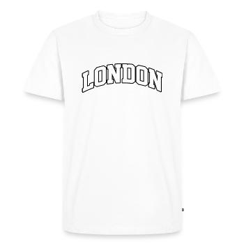 Logo London : Design collégial au style britanniqu - T-shirt Premium bio Homme - blanc - Devant - Nico (187cm)