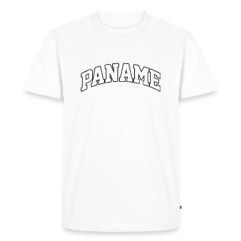 Logo Paname : Design collégial au style parisien - T-shirt Premium bio Homme - blanc - Devant - Nico (187cm)