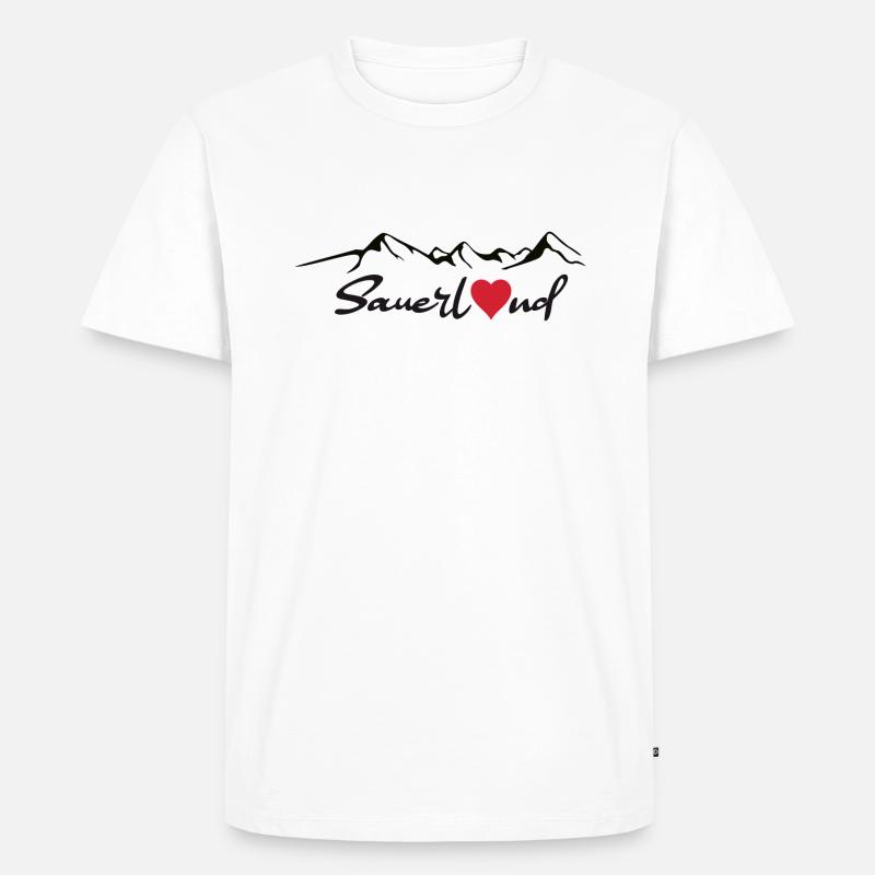 Sauerland Sticker - Männer Premium Bio T-Shirt - Weiß