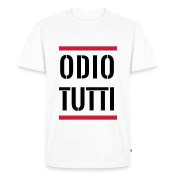 Je déteste tout le monde - T-shirt Premium bio Homme - blanc - Devant - Nico (187cm)