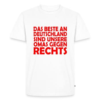 Les mamies contre la droite - T-shirt Premium bio Homme - blanc - Devant - Nico (187cm)