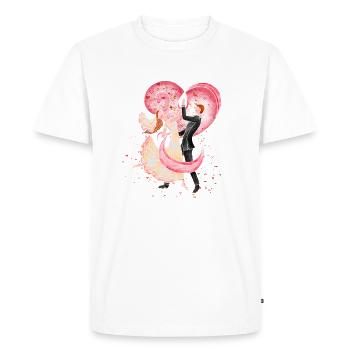 Couple de mariage de danse - T-shirt Premium bio Homme - blanc - Devant - Nico (187cm)