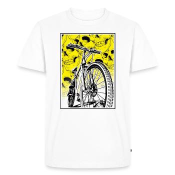 Sport amusant, Sport extrême, Vélo, VTT, VTT - T-shirt Premium bio Homme - blanc - Devant - Nico (187cm)