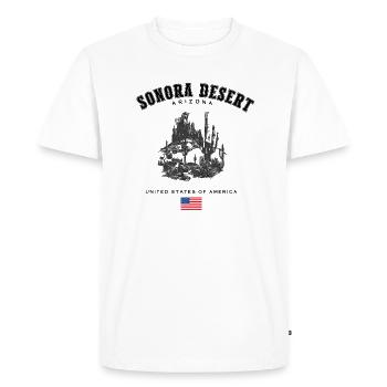Sonora Desert Beauty Saguaro États-Unis - T-shirt Premium bio Homme - blanc - Devant - Nico (187cm)