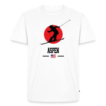 Aspen Snowmass Colorado Station de ski Montagnes - T-shirt Premium bio Homme - blanc - Devant - Nico (187cm)