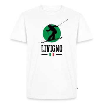 Station de ski de Livigno, Alpes italiennes, Souvenir Ski - T-shirt Premium bio Homme - blanc - Devant - Nico (187cm)