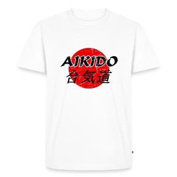 Aïkido - T-shirt Premium bio Homme - blanc - Devant - Nico (187cm)